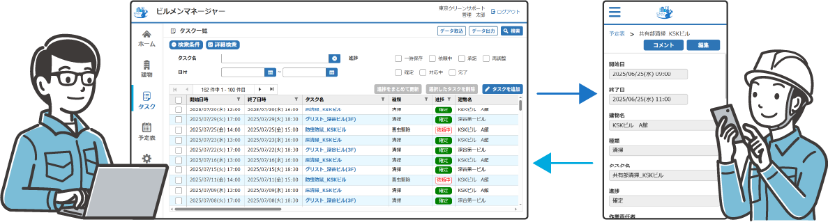メンテナンス作業の進捗状況を見える化します