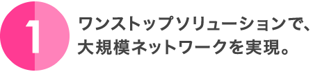 1.ワンストップソリューションで、大規模ネットワークを実現。