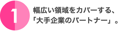1.幅広い領域をカバーする、「大手企業のパートナー」。